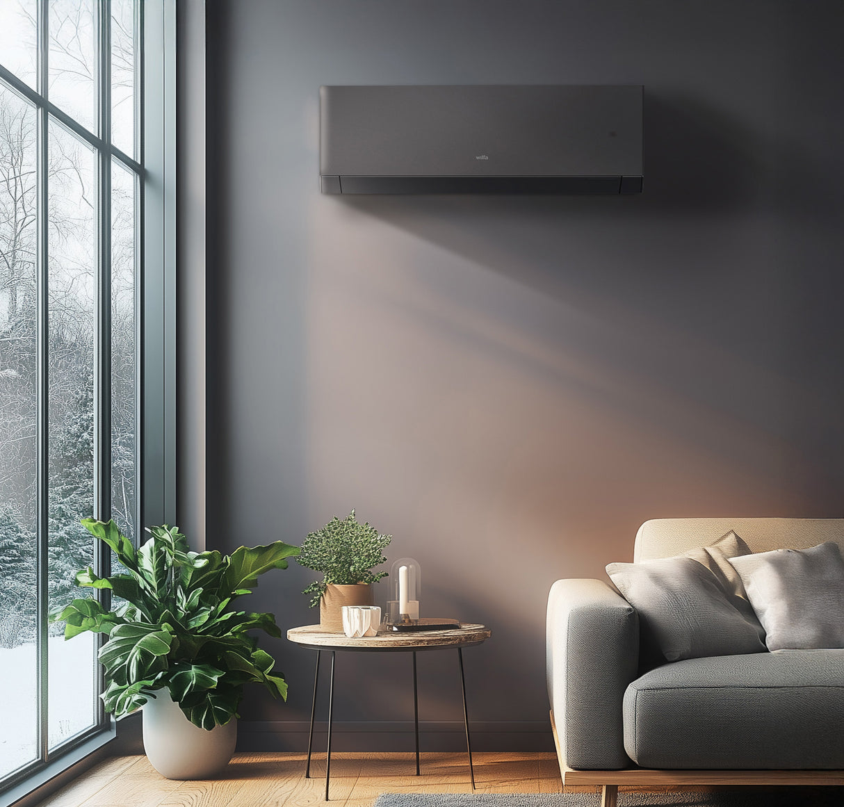 Wilfa Nordkapp 40 Design ilmalämpöpumppu asennettuna