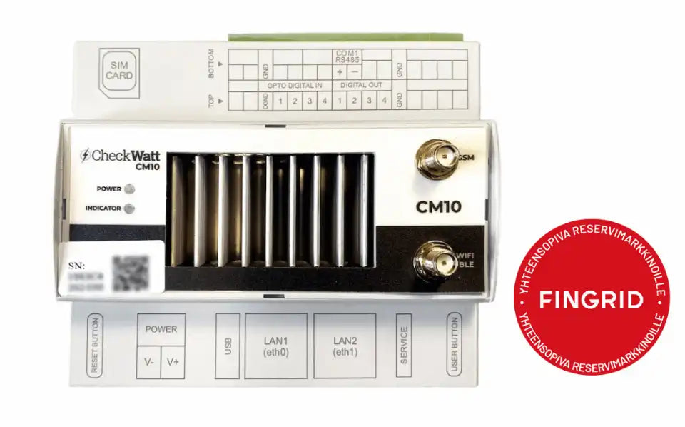 Solax + CheckWatt -Reservimarkkina-akusto asennettuna