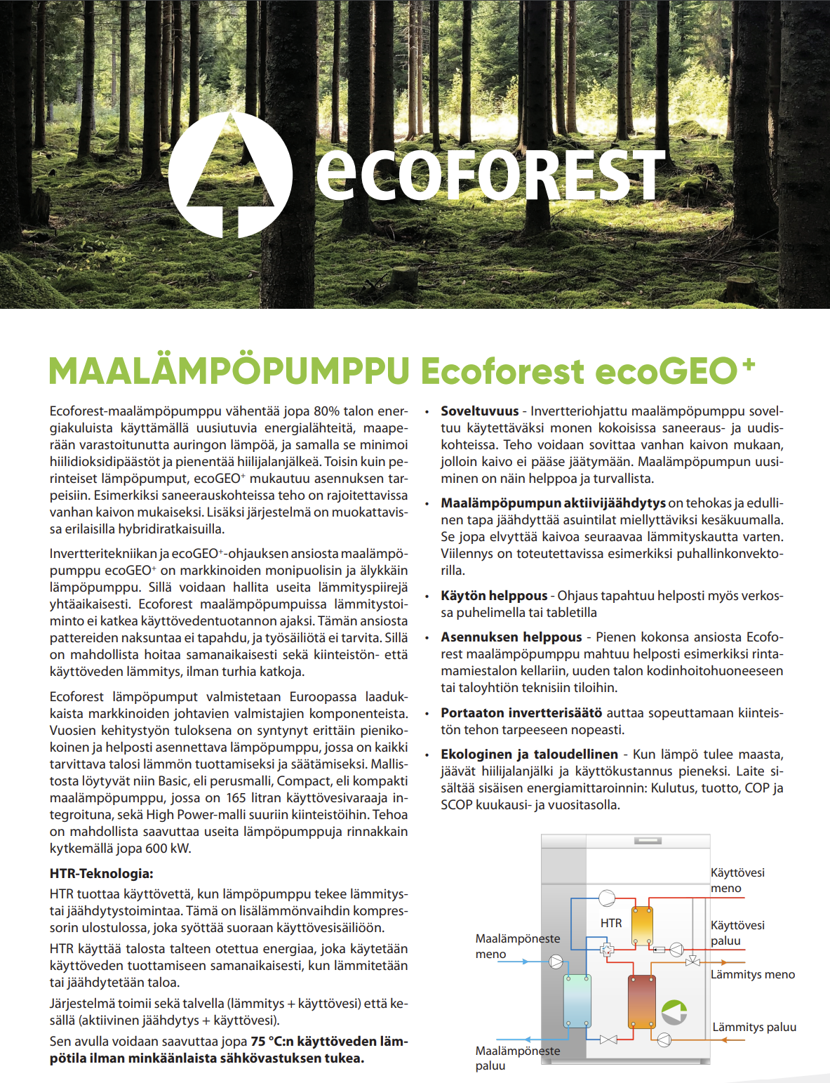 Ecoforest ecoGEO⁺ B1 T 4-16 PRO HTR EH maalämpöpumppu