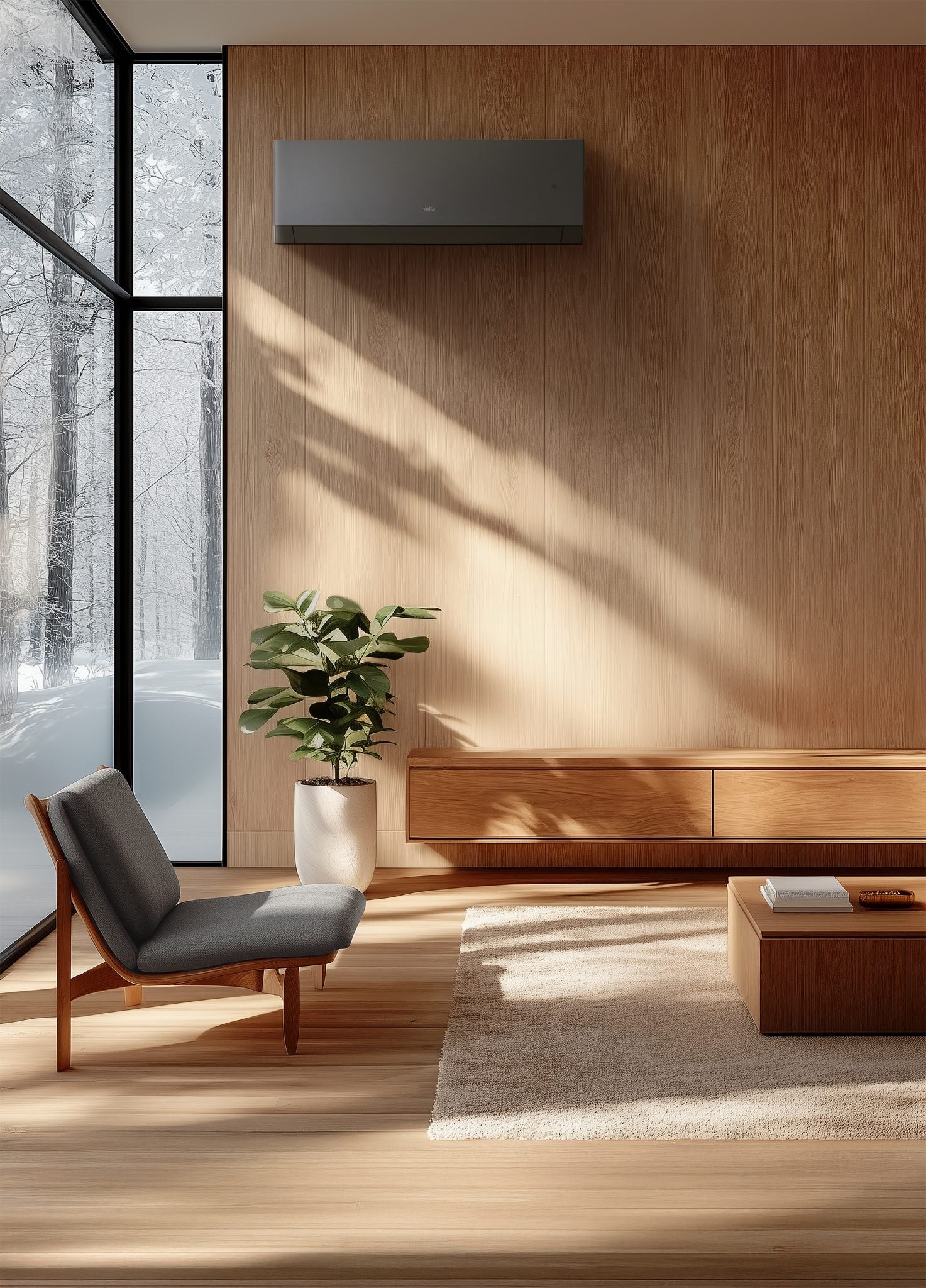 Wilfa Nordkapp 40 Design ilmalämpöpumppu asennettuna