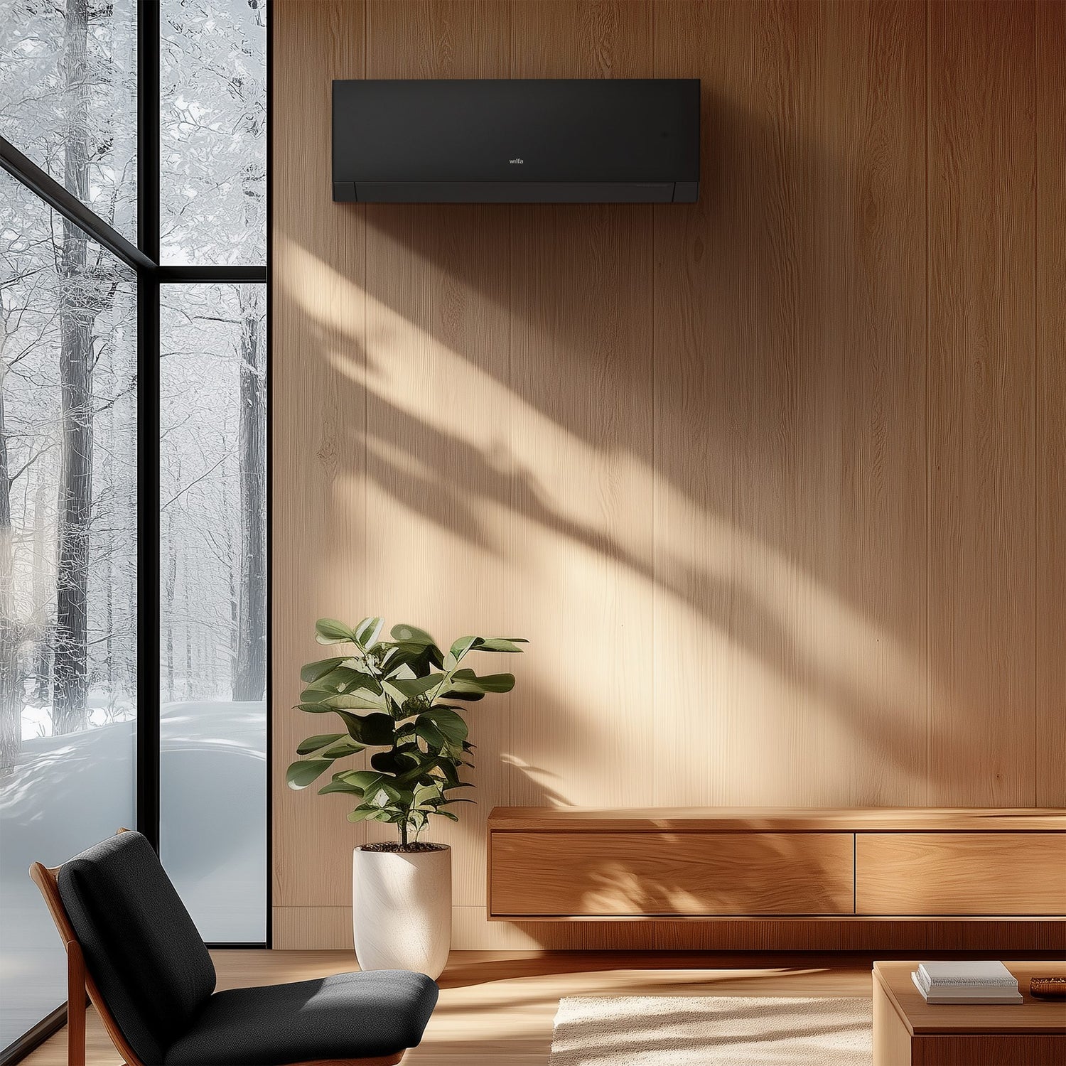 Wilfa Nordkapp 40 Design ilmalämpöpumppu asennettuna
