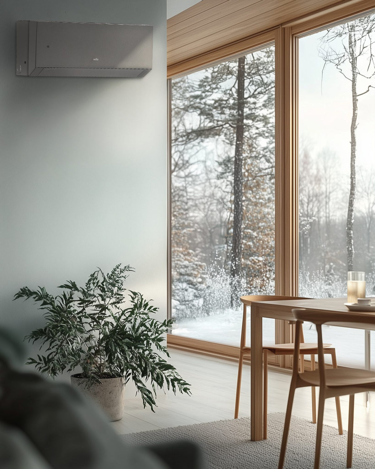 Wilfa Nordkapp 40 Design ilmalämpöpumppu asennettuna