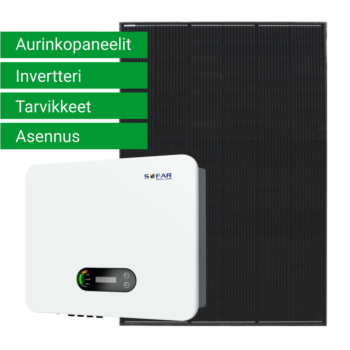 Aurinkopaneelipaketti 4kW asennettuna